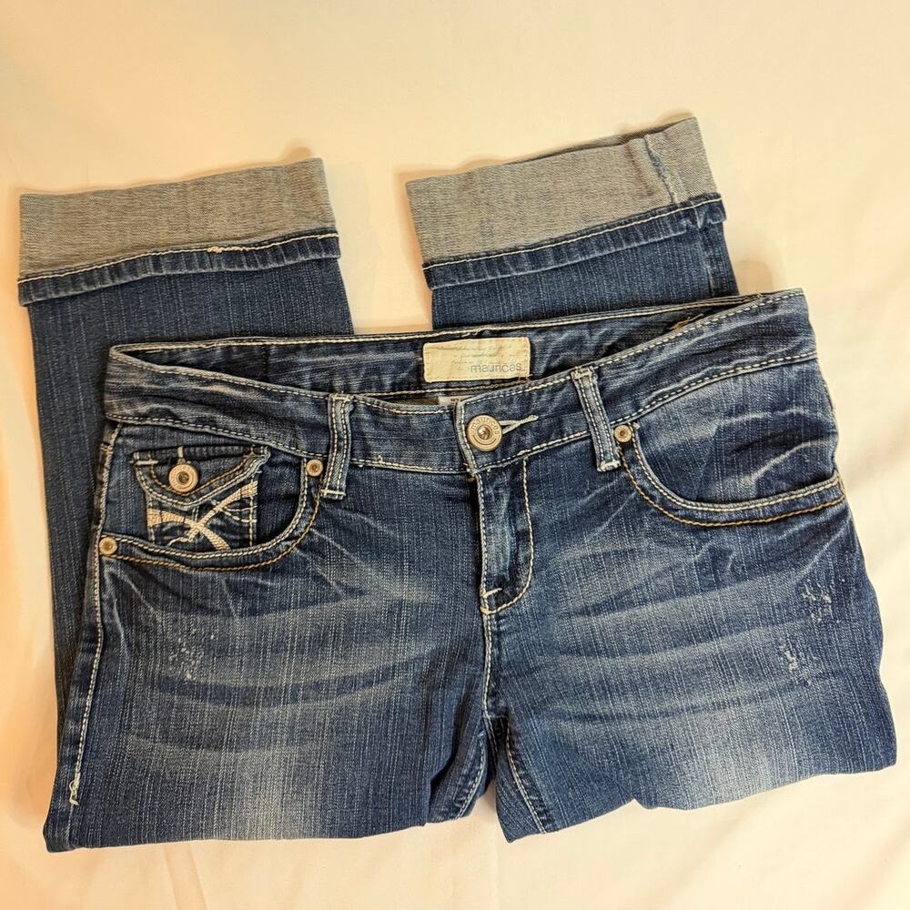 Maurices Thick Stitch Cuffed Capri Jeans Women's Size 3/4